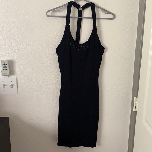 Bebe Logo Racer Back Ribbed Bodycon Dress - Picture 2 of 10